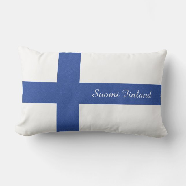 SUOMI FINLAND custom text flag pillow (Front)