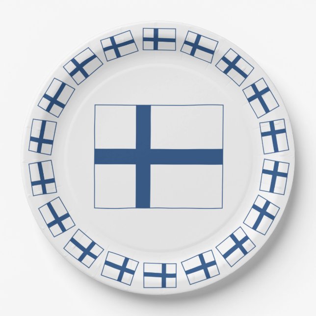 SUOMI FINLAND FLAG PAPER PLATE (Front)