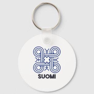 Suomi Finnish Symbol Hannunvaakuna Looped Square P Keychain