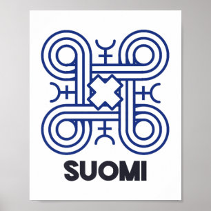 Suomi Finnish Symbol Hannunvaakuna Looped Square P Poster
