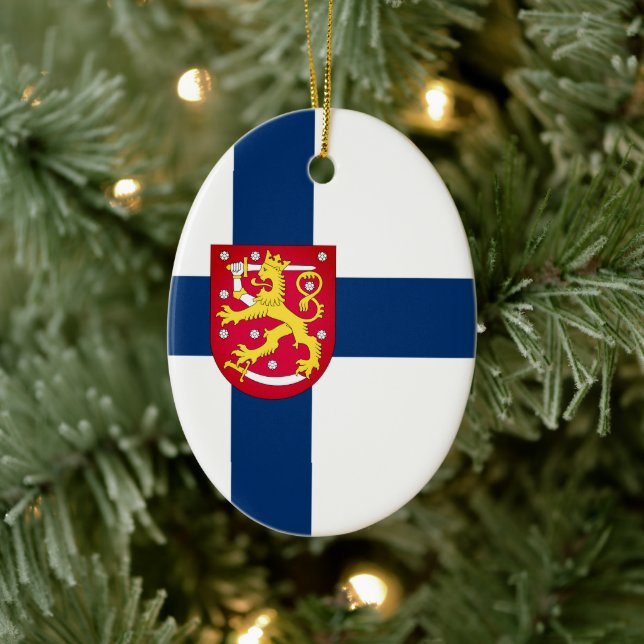 Suomi Flag Ceramic Ornament (Tree)