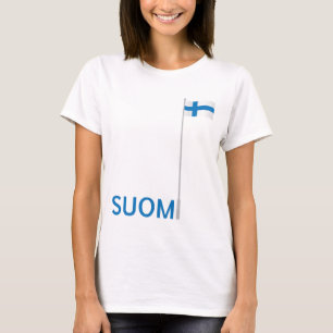 Suomi, flagpole and flag - Suomipaita T-Shirt
