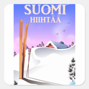 Suomi Hiihtää (Finland to ski) Square Sticker