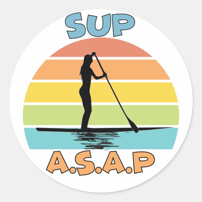SUP ASAP Stand Up Paddling Classic Round Sticker (Front)