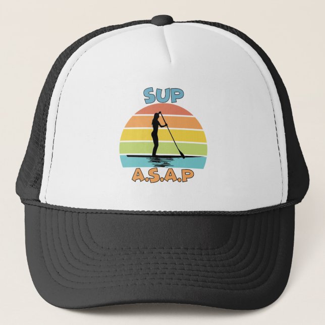 SUP ASAP Stand Up Paddling Trucker Hat (Front)