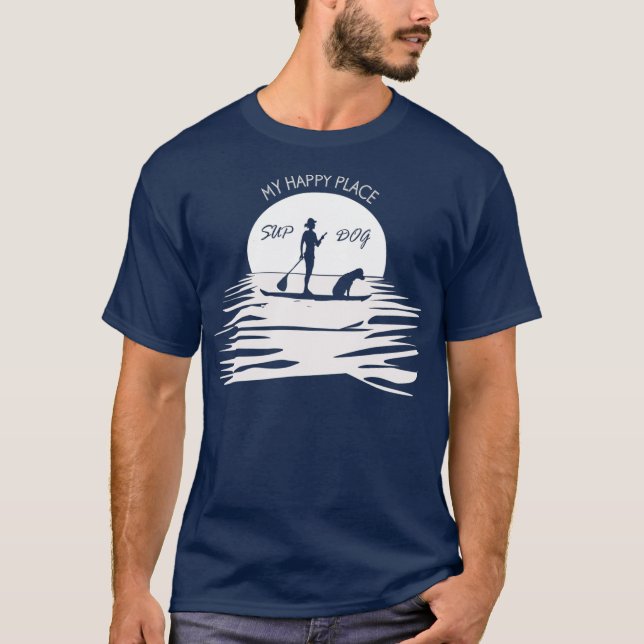Sup Dog Funny Stand Up Paddle Boarding Dog T-Shirt (Front)