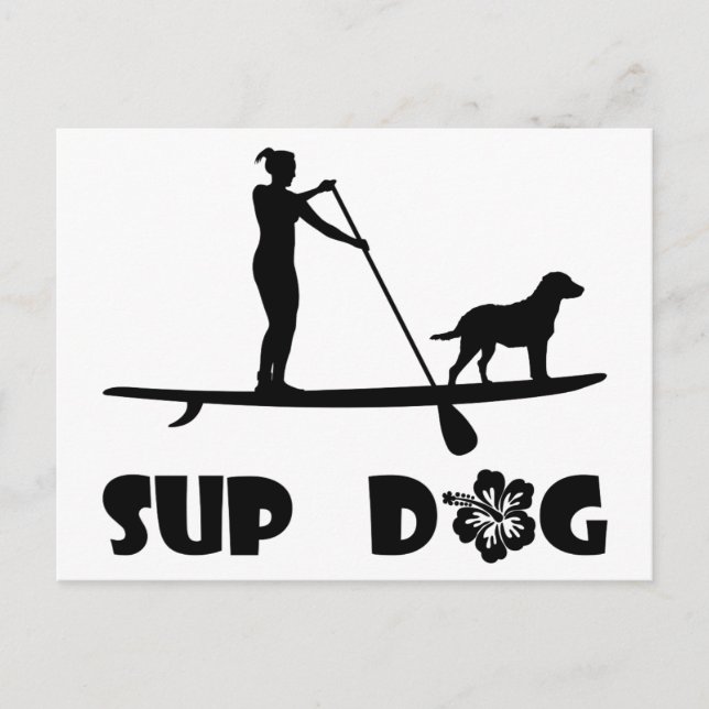 SUP Dog Standing Postcard (Front)