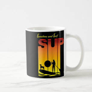 Sup Girl Dog Stand Up Paddle Board Paddling Sunset Coffee Mug