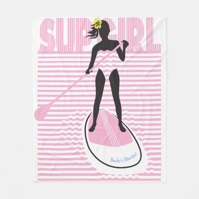 SUP Girl Fleece Blanket (Front)