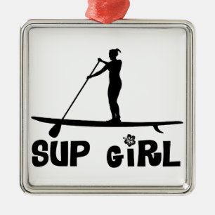 SUP Girl Metal Ornament