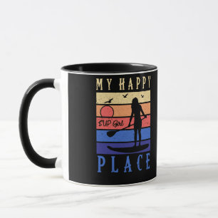 SUP Girl My Happy Place Water Stand Paddle Board Mug