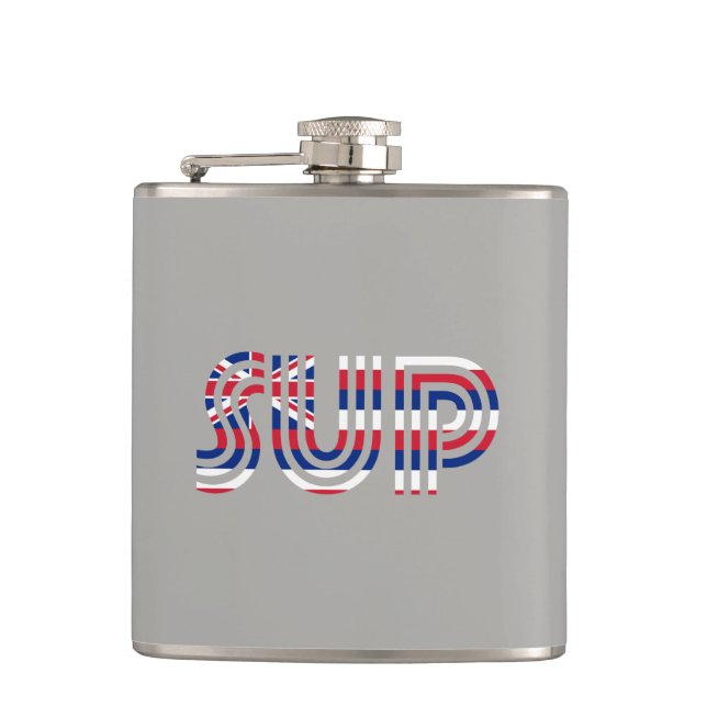 SUP Hawaii Flag Retro Hip Flask (Front)