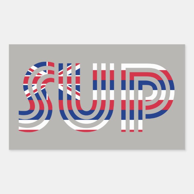 SUP Hawaii Flag Retro Sticker (Front)