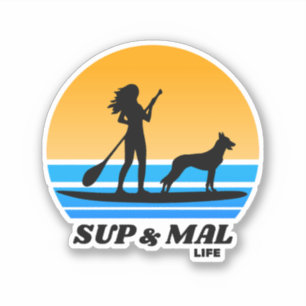 SUP & Mal Life Malinois Gir Standup Paddleboarding