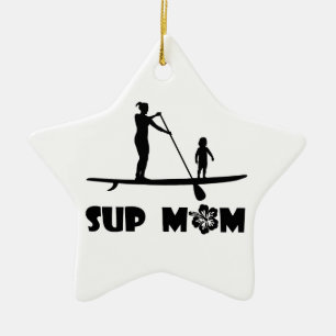 SUP Mom Ceramic Ornament