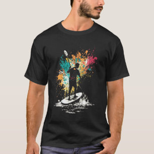 Sup Splash Stand Up Paddler Paddle Boat Retro Stan T-Shirt