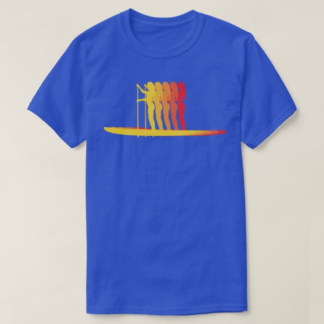SUP Stand Up Paddle Boarding Paddle On Sunset Desi T-Shirt (Design Front)