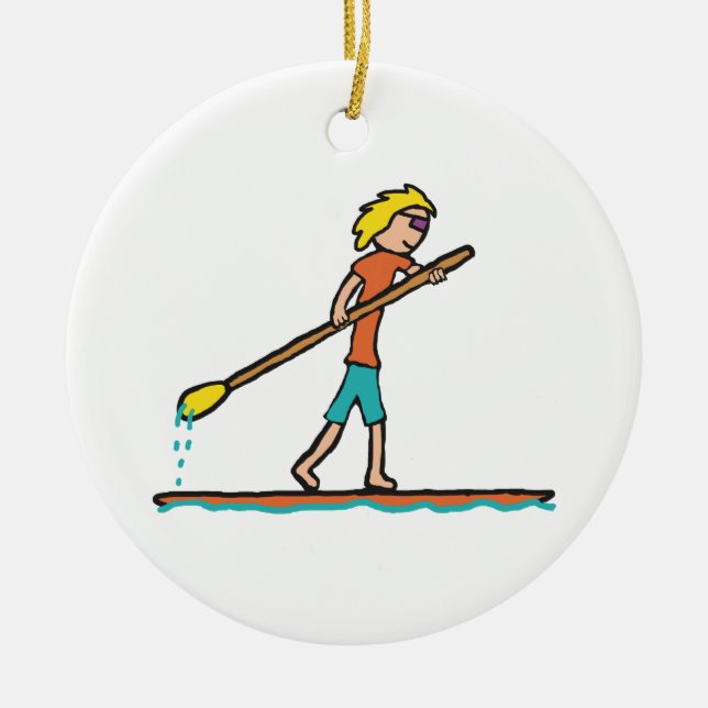 SUP Stand Up Paddleboard Ceramic Ornament (Front)