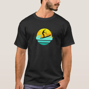 Sup Stand Up Paddling Water Sports Man Waves Retro T-Shirt