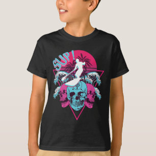 Sup Surfing Vaporwave Paddling Supboard Stand Up P T-Shirt