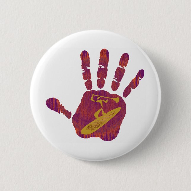 SUP THE HAND 2 INCH ROUND BUTTON (Front)