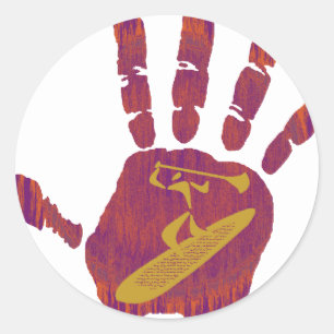 SUP THE HAND CLASSIC ROUND STICKER