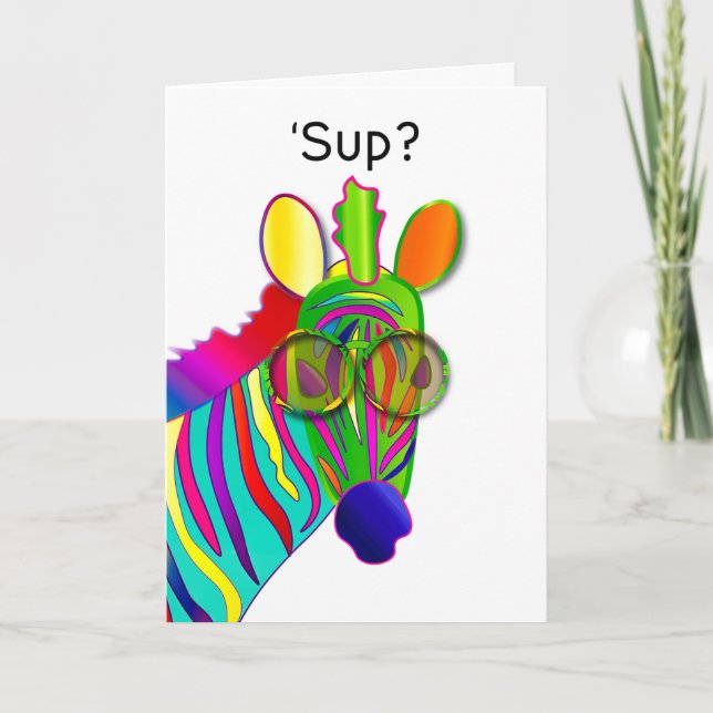 SUP Thinking of You Zebra Kaleidoscope Collection Card (Front)