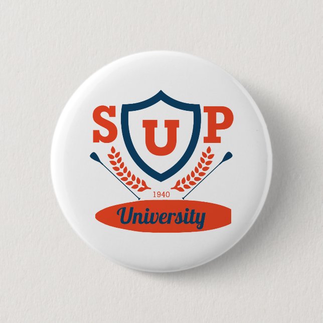 sup university 2 inch round button (Front)