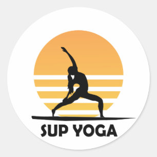 SUP Yoga Stand Up Paddling Classic Round Sticker