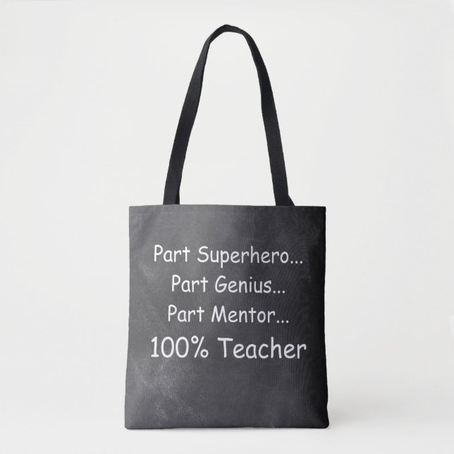 Supehero Genius Mentor Teacher Gift Idea Tote Bag (Front)