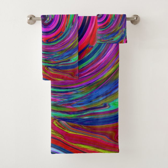 Super Abstrait Retro Magenta Dark Rainbow Swirl (En situation)
