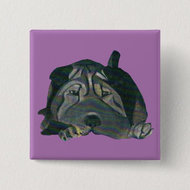 Super Adorable Chinese Shar Pei Button (Front)