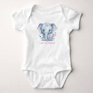 Super Adorable Mommy and Baby Elephants Bodysuit