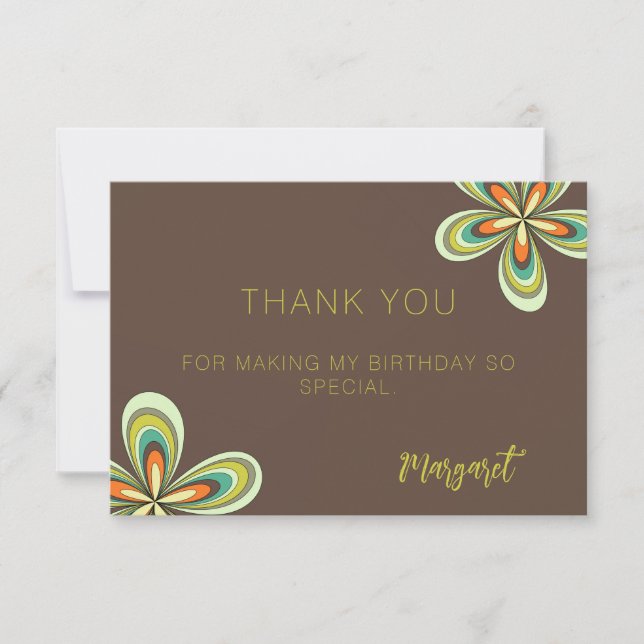 Super Anniversaire Merci Retro les années 70 Hippi (Devant)