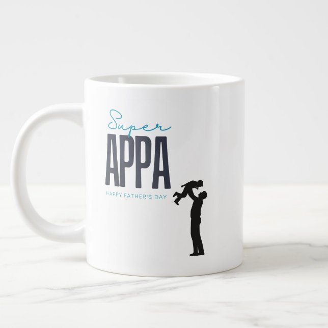 super Appa happy Father's Day Large Coffee Mug (Left)