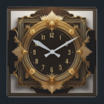 Super Art Deco Square Wall Clock<br><div class="desc">Great clock design. You will love it like others. Be free to use this design for other product you like or to customize and add your text. Follow me for more. Thank you. Have a nice day.</div>