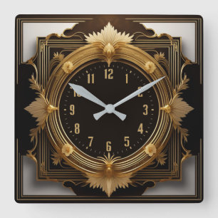 Super Art Deco Square Wall Clock