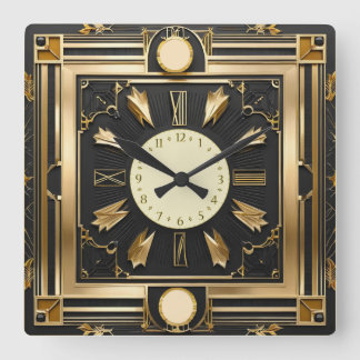 Super Art Deco Square Wall Clock