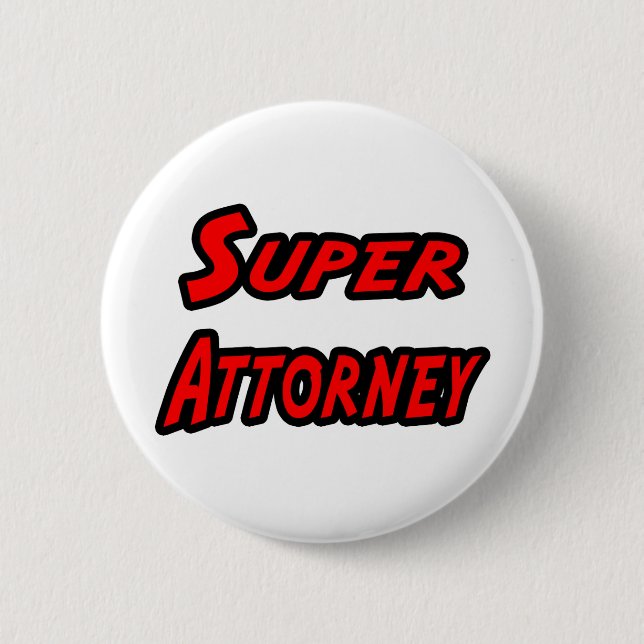 Super Attorney 2 Inch Round Button (Front)