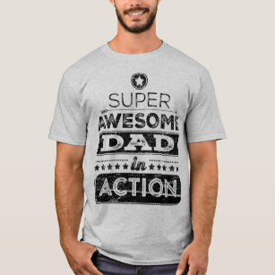 Super Awesome Dad In Action (Hipster Style) T-Shirt