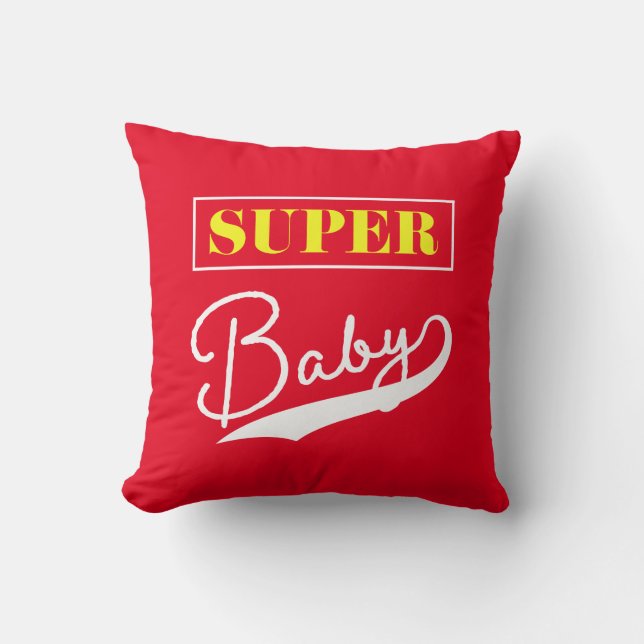 Super Baby Throw Pillow (Front)