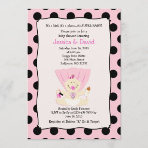 SUPER BÉBÉ Baby shower FILLE Invitation 5x7