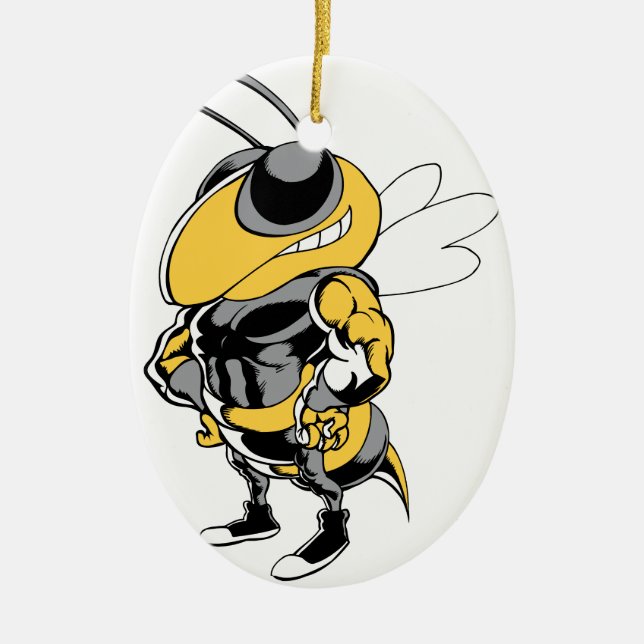 Super Bee Ceramic Ornament (Front)