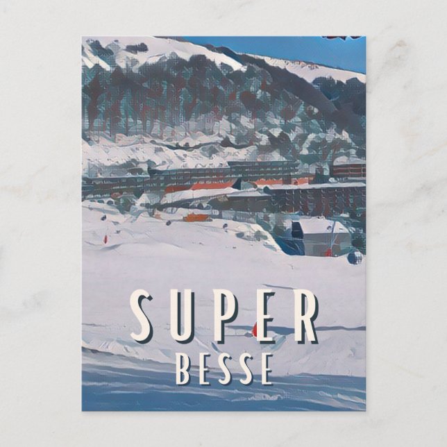 Super Besse Ski resort Postcard (Front)