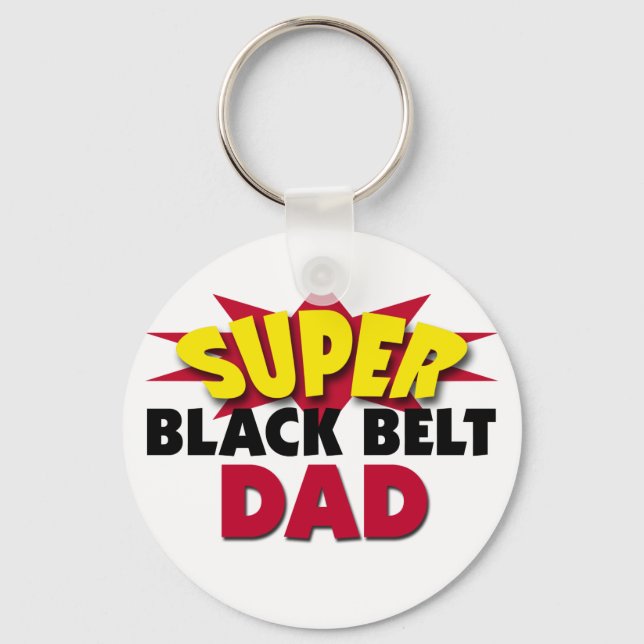 Super Black Belt Dad Keychain (Front)