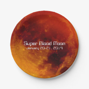 Super Blood Moon Eclipse 2019 Paper Plate