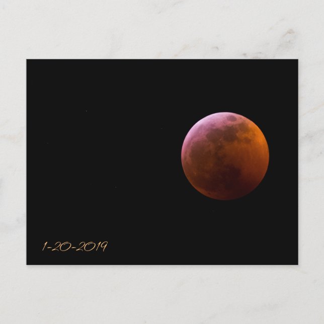 Super Blood Wolf Moon - Total Lunar Eclipse Postcard (Front)