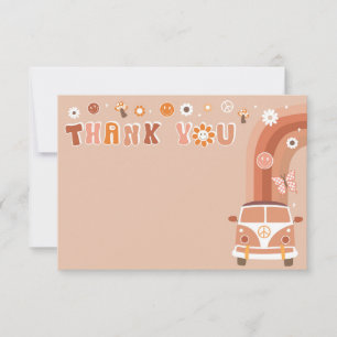 Super Boho Retro Hippie Merci Notes Cartes