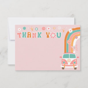 Super Boho Retro Hippie Merci Notes Cartes