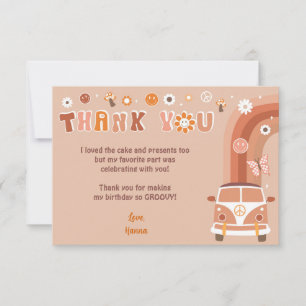 Super Boho Retro Hippie Merci Notes Cartes